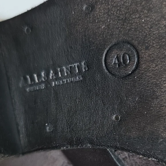 All Saints Dark Brown Ankle Boots with Buckle Detail - Picture 2 of 9